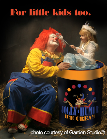 clown and little girl